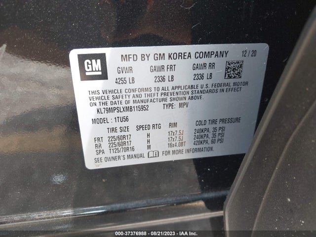 Chevrolet Trailblazer Lt 2021 KL79MPSLXMB115952 Image 9