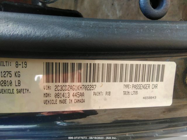 2C3CDZAG1KH702297 Dodge Challenger Sxt