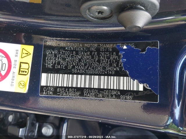 58ABK1GG5GU024149 Lexus ES 350