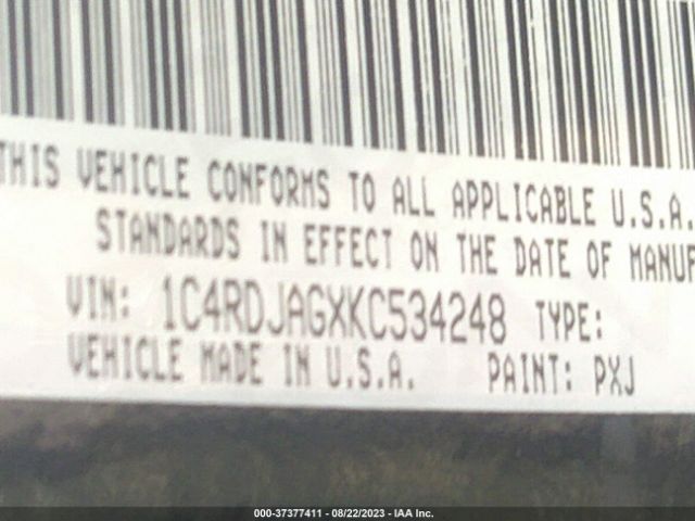1C4RDJAGXKC534248 Dodge Durango Sxt Plus