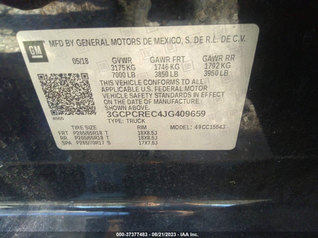 Chevrolet Silverado 1500 Lt 2018 3GCPCREC4JG409659 Image 9