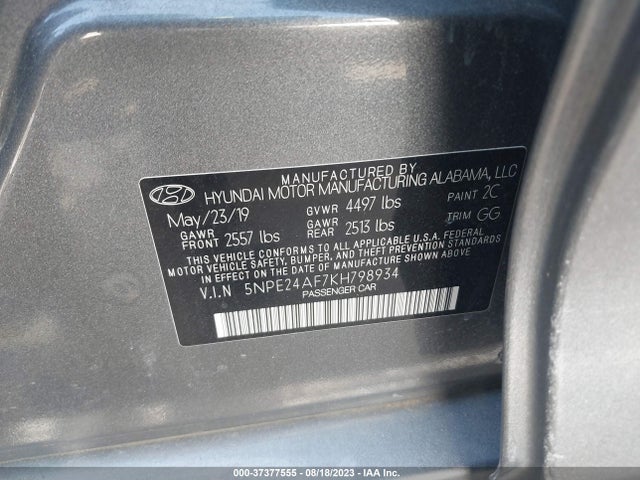 Hyundai SONATA SE 2019 5NPE24AF7KH798934 Image 9
