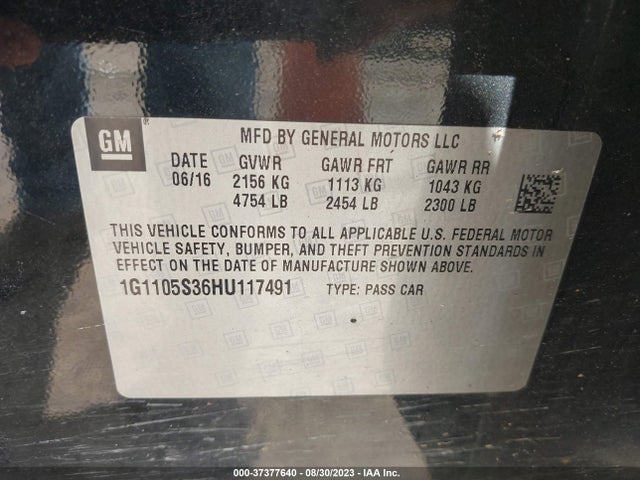 Chevrolet IMPALA LT 2017 1G1105S36HU117491 Image 9