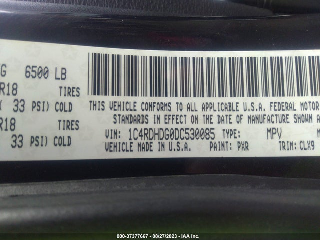2013 DODGE DURANGO CREW VIN: 1C4RDHDG0DC530085