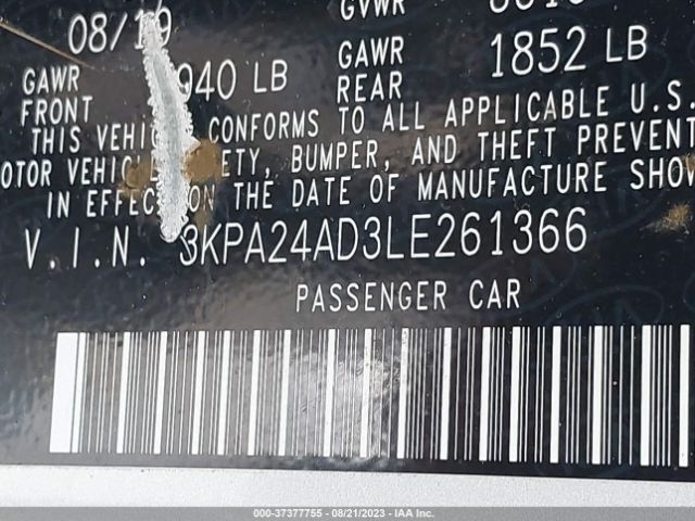 3KPA24AD3LE261366 KIA RIO S