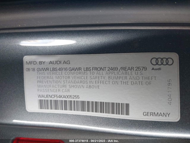 WAUENCF54KA005255 Audi A5 Sportback Premium Plus