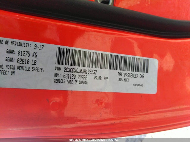 Dodge Charger Daytona 392 2018 2C3CDXGJ0JH135537 Image 9