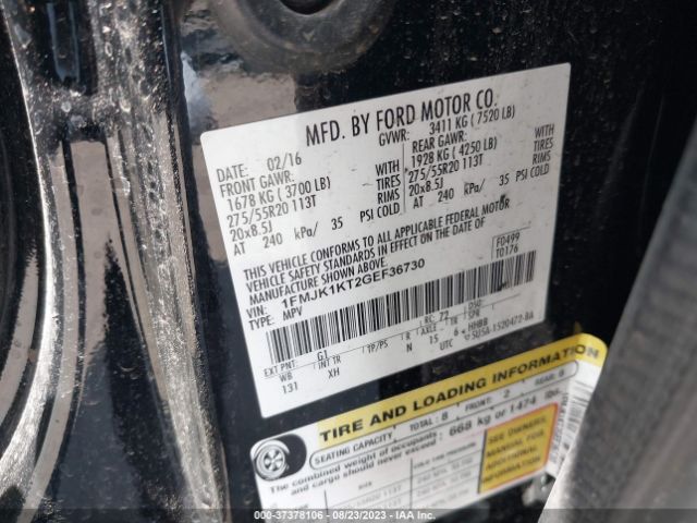 1FMJK1KT2GEF36730 Ford Expedition El Limited