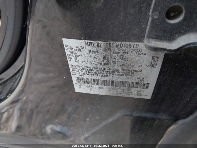 2008 LINCOLN MKX VIN: 2LMDU68C78BJ32237