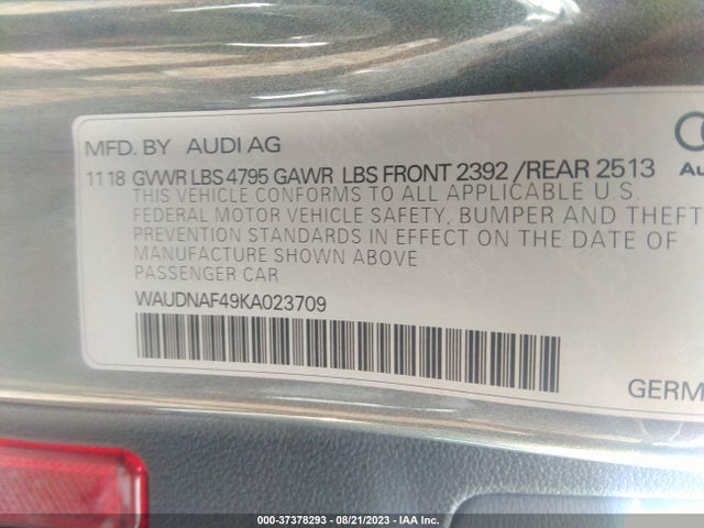 WAUDNAF49KA023709 Audi A4 PREMIUM