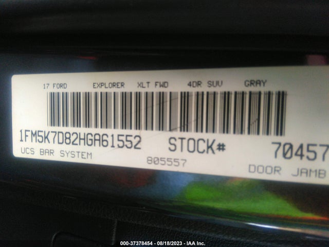 Ford EXPLORER XLT 2017 1FM5K7D82HGA61552 Image 16