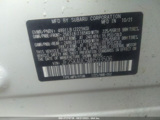 JF2SKAUC5MH593506 Subaru Forester Limited