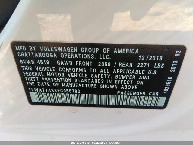 1VWAT7A3XEC055782 Volkswagen Passat Wolfsburg Ed