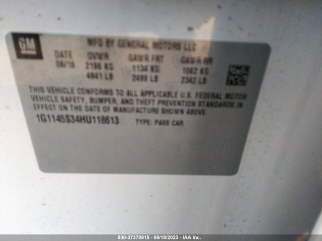 Chevrolet Impala Premier 2017 1G1145S34HU118613 Image 9