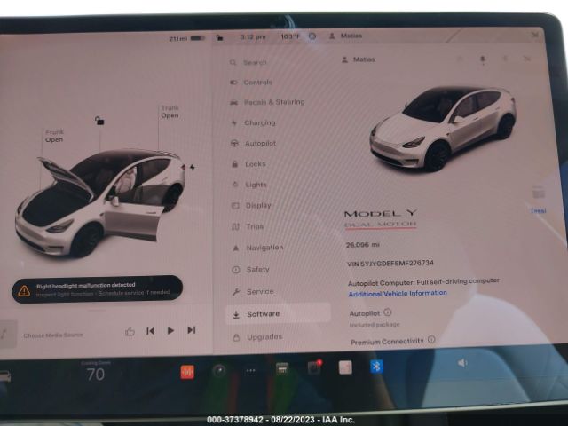 5YJYGDEF5MF276734 Tesla Model Y Performance