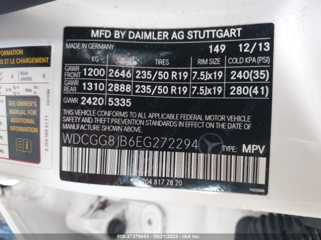 WDCGG8JB6EG272294 Mercedes-Benz Glk-class Glk 350
