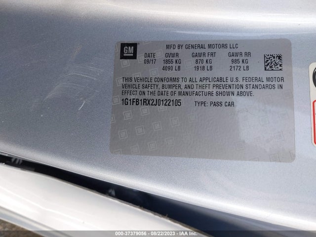 Chevrolet Camaro 1lt 2018 1G1FB1RX2J0122105 Image 9