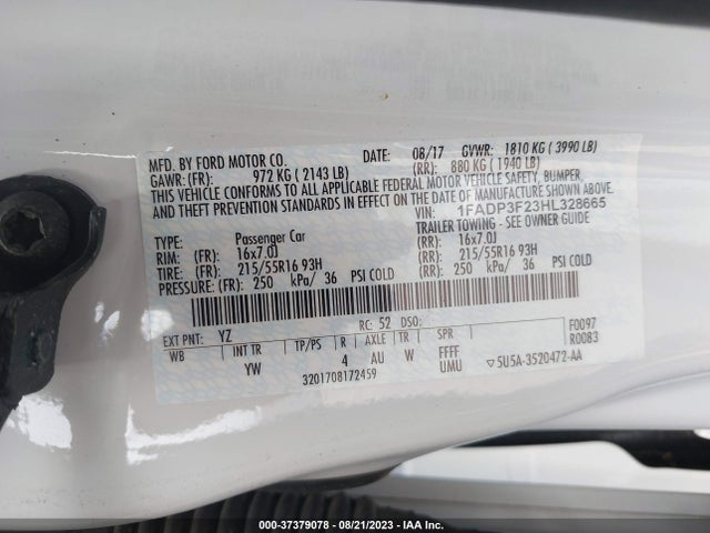 1FADP3F23HL328665 Ford FOCUS SE