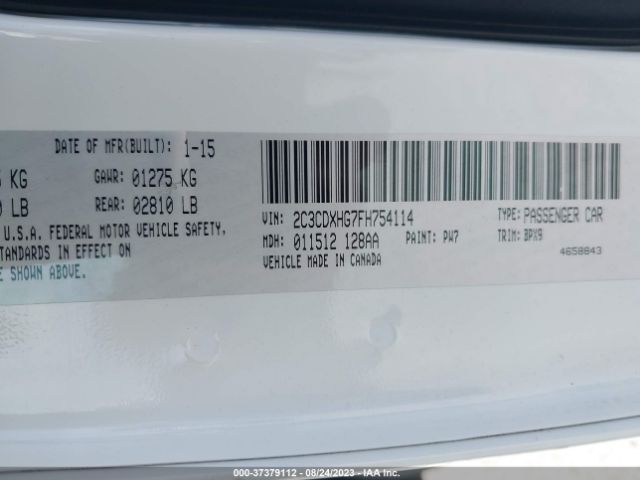2C3CDXHG7FH754114 Dodge Charger Sxt