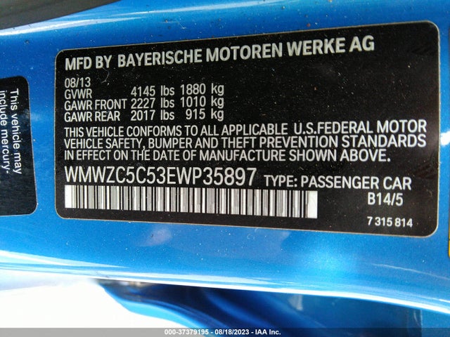 2014 MINI COOPER COUNTRYMAN S VIN: WMWZC5C53EWP35897