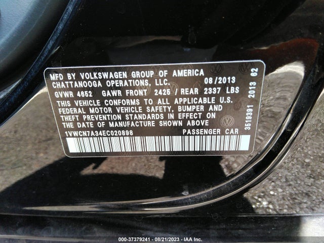 1VWCN7A34EC020898 Volkswagen Passat Tdi Sel Premium