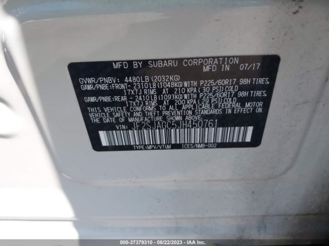 JF2SJAGC5JH450761 Subaru Forester Premium