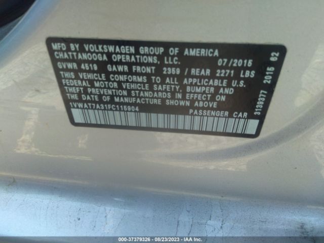 1VWAT7A31FC115904 Volkswagen Passat 1.8t Limited Edition