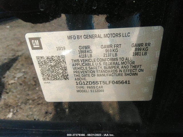 Chevrolet MALIBU LT 2020 1G1ZD5ST5LF045641 Image 9