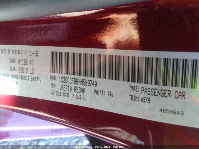 1C3CCCFB6HN509740 Chrysler 200 Touring