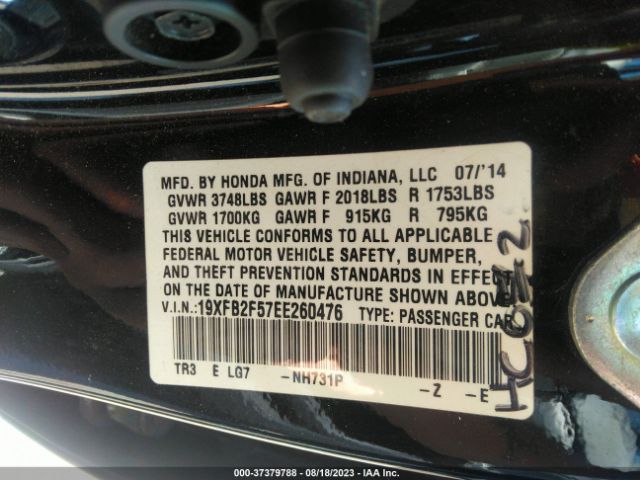 19XFB2F57EE260476 Honda Civic Sedan Lx