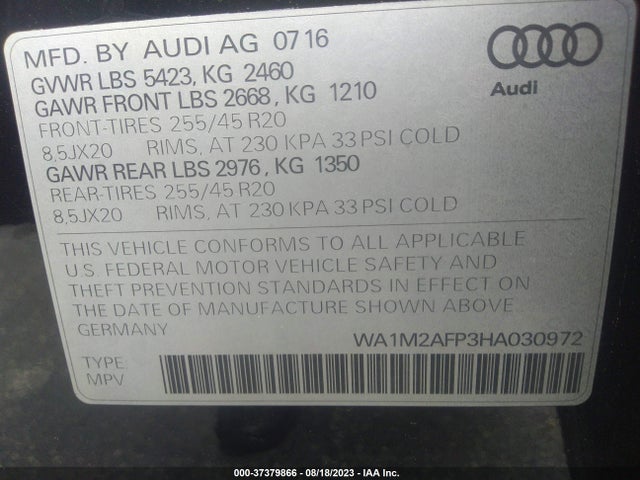 WA1M2AFP3HA030972 Audi Q5 Premium Plus