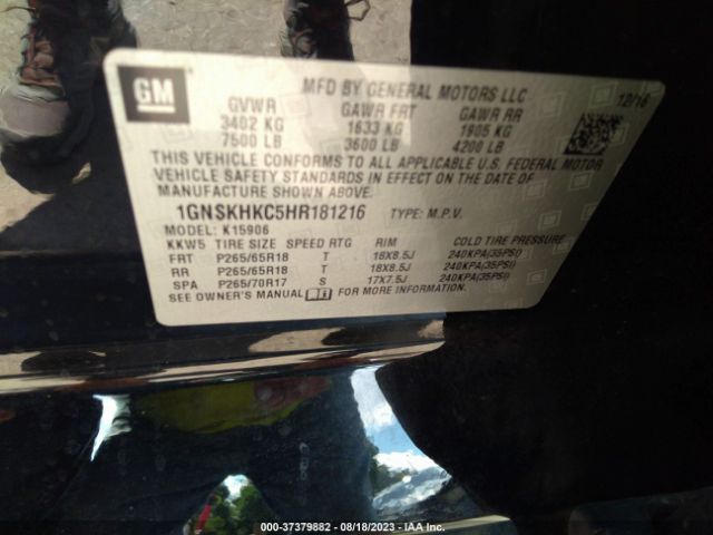 1GNSKHKC5HR181216 Chevrolet Suburban Lt