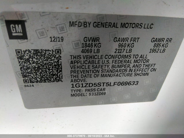 Chevrolet MALIBU LT 2020 1G1ZD5ST5LF069633 Image 9