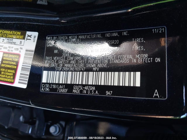 Toyota Highlander Platinum 2022 5TDFZRBH3NS169747 Image 9