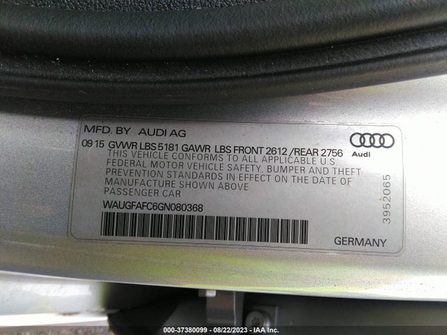 WAUGFAFC6GN080368 Audi A6 2.0t Premium Plus