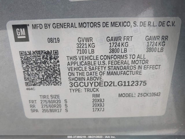 Chevrolet Silverado 1500 Lt 2020 3GCUYDED2LG112375 Image 9