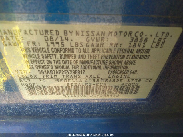 Nissan SENTRA SR 2014 3N1AB7AP2EY298912 Image 10