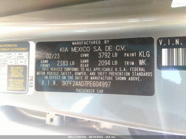 3KPF24AD7PE604997 KIA Forte Lxs