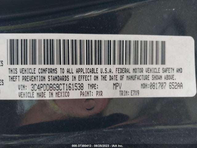 2012 DODGE JOURNEY SXT VIN: 3C4PDDBG9CT161538
