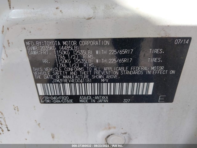 Toyota RAV4 LE 2014 JTMZFREV4ED041181 Image 9
