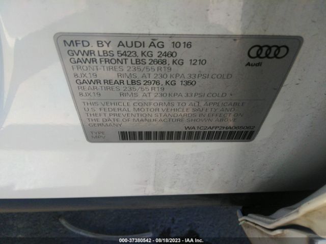 WA1C2AFP2HA065062 Audi Q5 PREMIUM