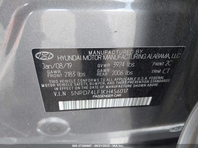 Hyundai ELANTRA SE 2019 5NPD74LF1KH456017 Image 9