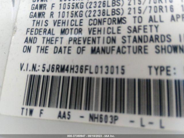 5J6RM4H36FL013015 Honda CR-V LX