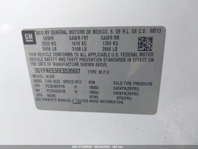 3GYFNEE36ES526607 Cadillac Srx Luxury Collection