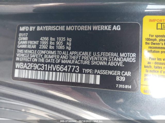 2017 BMW 2 SERIES WBA2F9C31HV664773 Photo 8