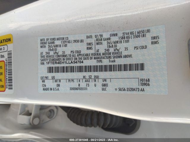1FTER4EH1LLA54704 Ford Ranger Xl/xlt/lariat