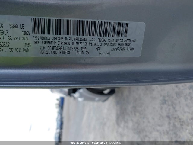 Dodge JOURNEY SE 2018 3C4PDCAB1JT445775 Image 9