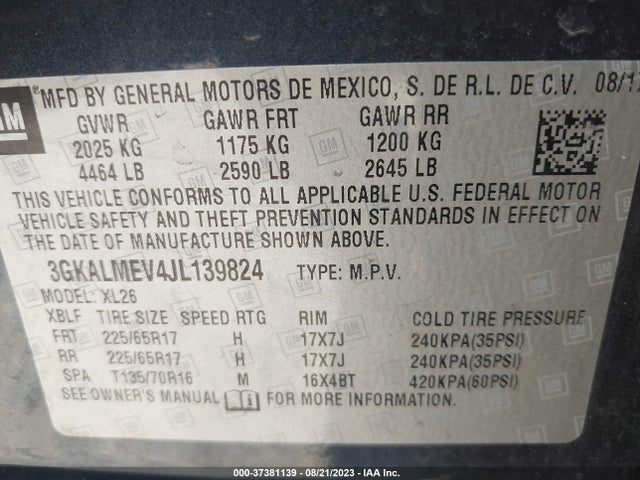 GMC Terrain Sle 2018 3GKALMEV4JL139824 Image 9