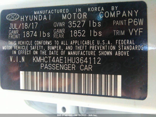Hyundai ACCENT SE 2017 KMHCT4AE1HU364112 Image 15