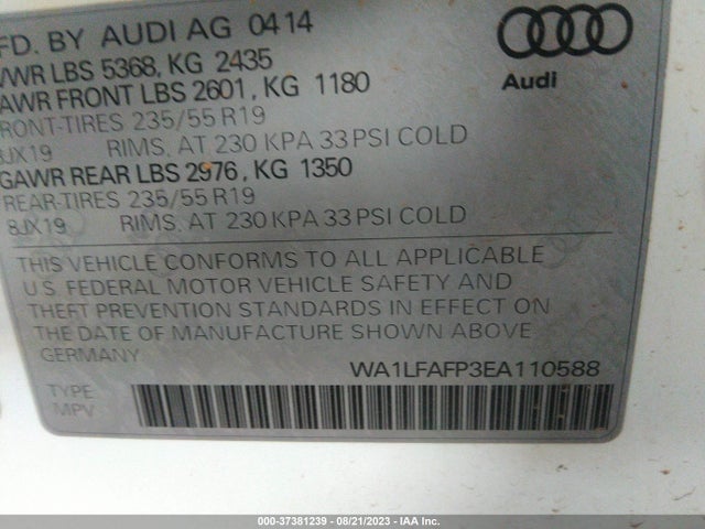 WA1LFAFP3EA110588 Audi Q5 Premium Plus